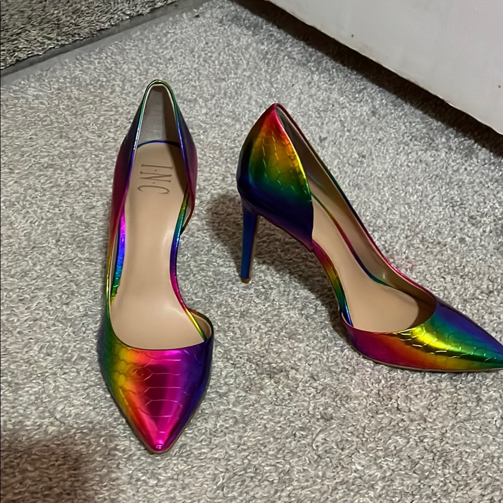 INC International Concepts Red and Pink Heels with Stiletto Design